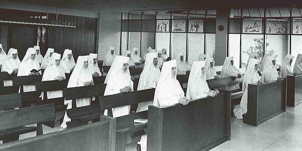 Catholic sisters in hospital chapel.